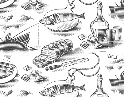Pattern for Flaum herring label