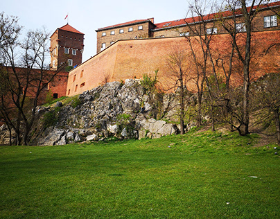 The side of Wawel Royal Castle. Krakow, Poland
