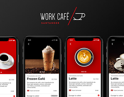 Diseño Prototipo App Work/Café Santander