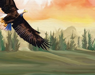 Eagle painting on Wood - Acrylic Paint