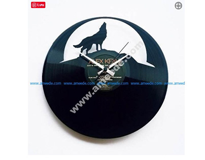 Wolf Moon Wall Clock lupo file .cdr and .dxf free vecto