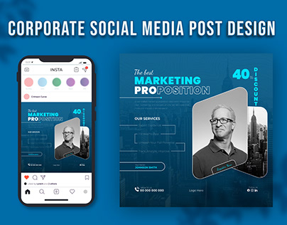 Corporate socialmedia post template design