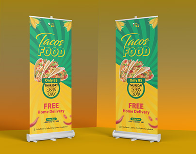Food menu Roll-up Banner | Design
