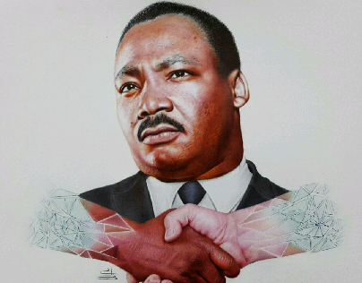 Martin Luther King with ballpoint pen