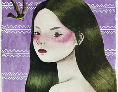 Project thumbnail - Watercolor Illustration of a Girl