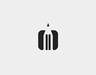 Negative Space Pencil Logo