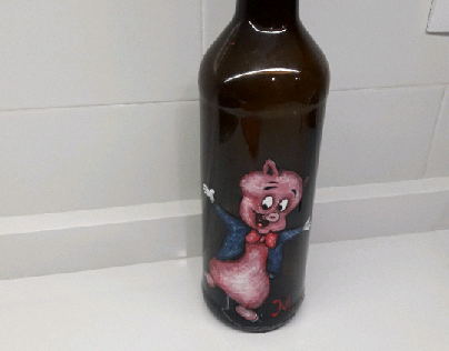 botella pintada