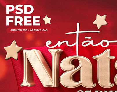 PSD FREE + Selo 3D - Então é Natal