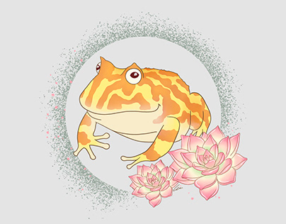Albino Pacman Frog Digital Illustration