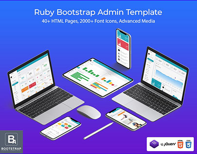 Ruby Bootstrap 4 Admin Templates