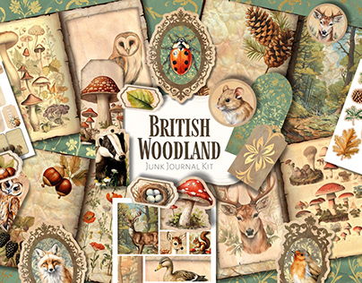 British Woodland Junk Journal Kit