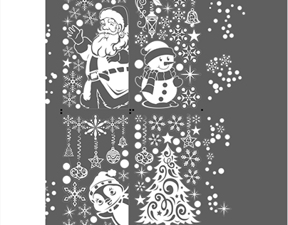 Christmas electrostatic sticker design
