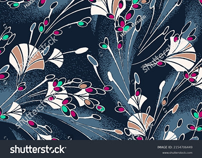 Abstract floral swirl motives dots brights colours...