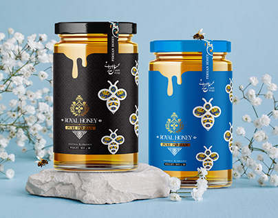 طراحی لیبل عسل ایرانی Persian honey label design