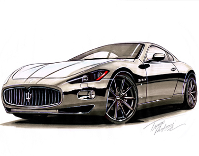 Processo de ilustração com marcadores - Maserati