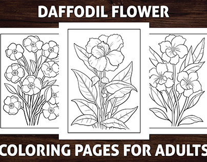 Daffodil Flower Coloring Pages for Adults
