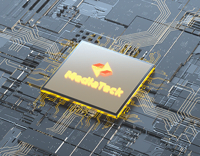 mediateck chip circuit board design rendering