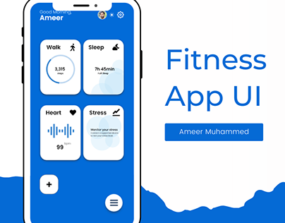 Fitness App UI Interactive Menu