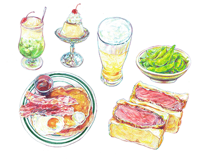 Food Illustration by colored pencil