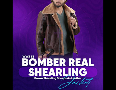 B3 Leather Bomber Shearling Hooded Jacket
