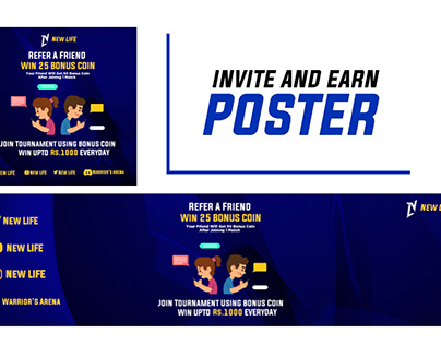 Invite and earn poster for gaming app