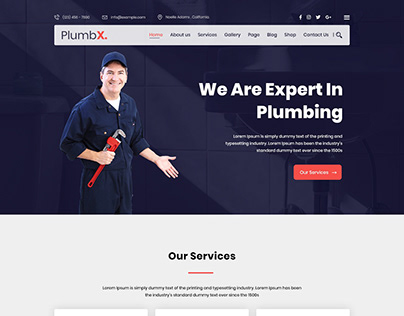 PlumbX - Plumber and Repair Services PSD Template