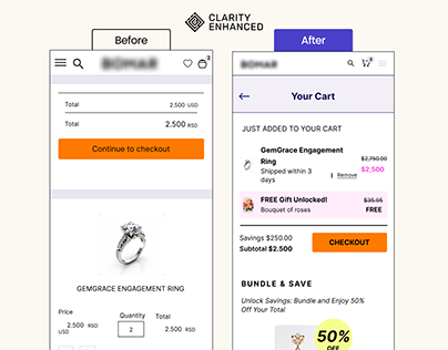Jewelry E-Commerce Cart CRO Redesign