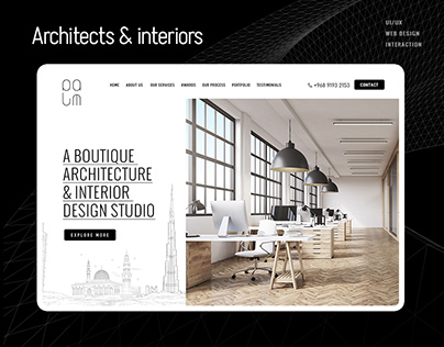 Architecture & interior landing page design