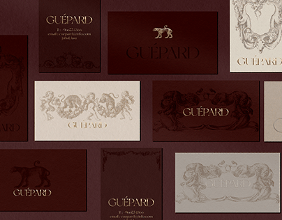 Guépard | engraving-style set