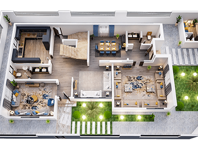 Villa 3d floor plans