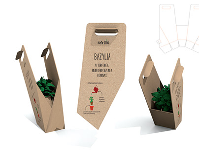 Cardboard packaging for herbs in peat pots