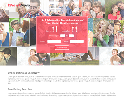 CheatNow Online Dating Web Design