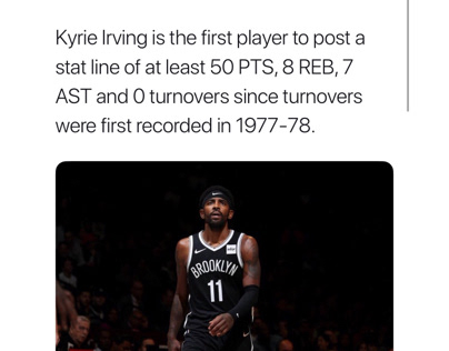 Kyrie Irving for NBA Stats Page