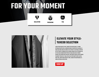 Homepage Design Tailored for Tuxedo Aficionados