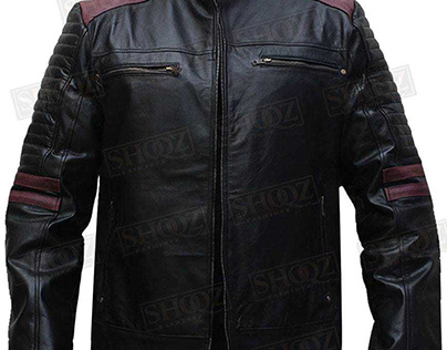 Men's Quilted Cafe Racer Leather Jacket