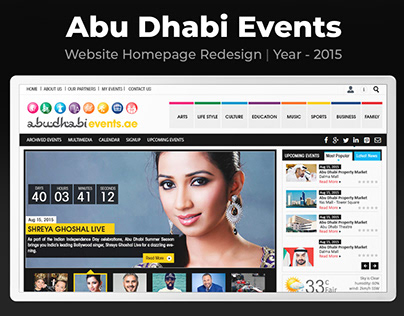 Abu Dhabi Events Website - Hompage Redesign