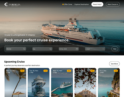 Cruise Travel Website | Landing Page UI