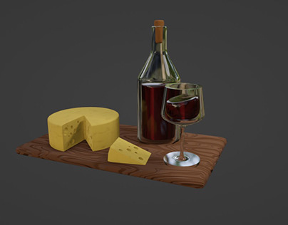 Glass and Bottle 3D