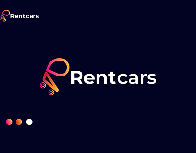 Rentcars 3d abstract logo mark