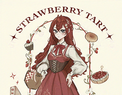 Strawberry tart (mini zine wip)