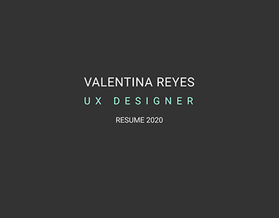 UX Designer - Resume 2020