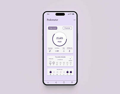 Home screen for pedometer