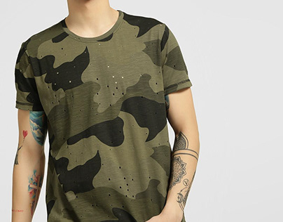 Buy Spykar Camoflage Print Tshirt Online for Men