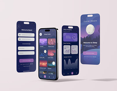 Calm Moon Mobile Application Ui & Ux Design