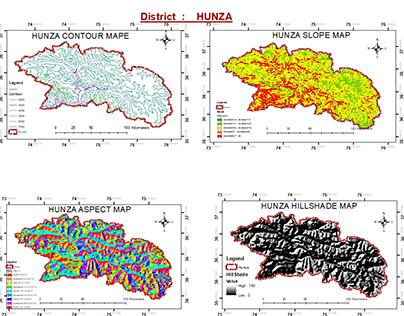 Topographic Elements Map of District Hunza