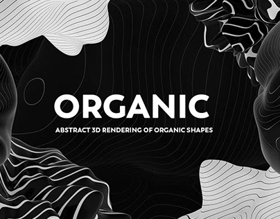 Abstract 3D Rendering of Organic Shapes - B/W