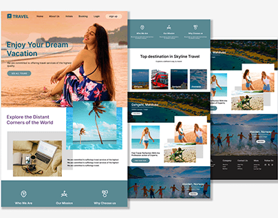 Enjoy your dream vacation landing page design.