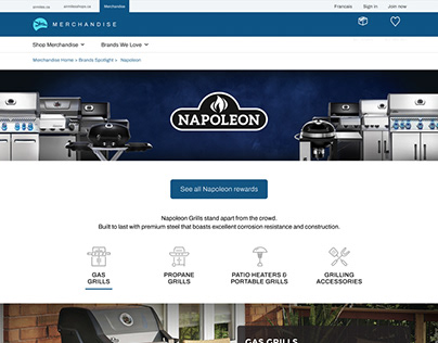 Air Miles Merchandise Brand Page - Napoleon