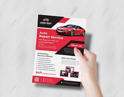 Auto car repair services flyer
