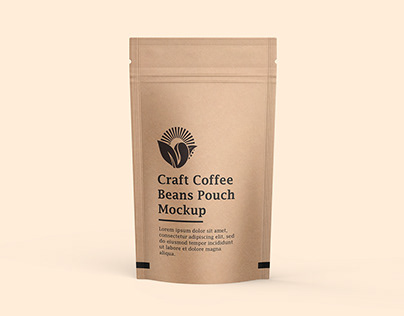Craft Coffee Pouch Bag Mockup